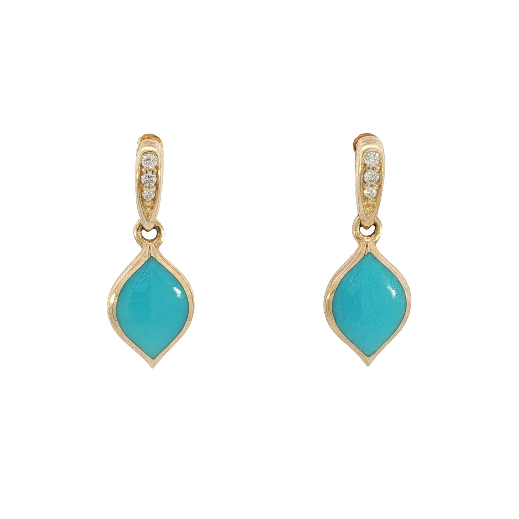 Kabana Kabana 14K Yellow Gold Turquoise and Diamond Earrings