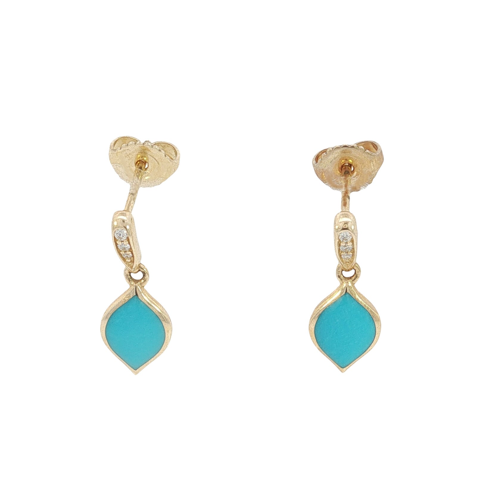 Kabana Kabana 14K Yellow Gold Turquoise and Diamond Earrings