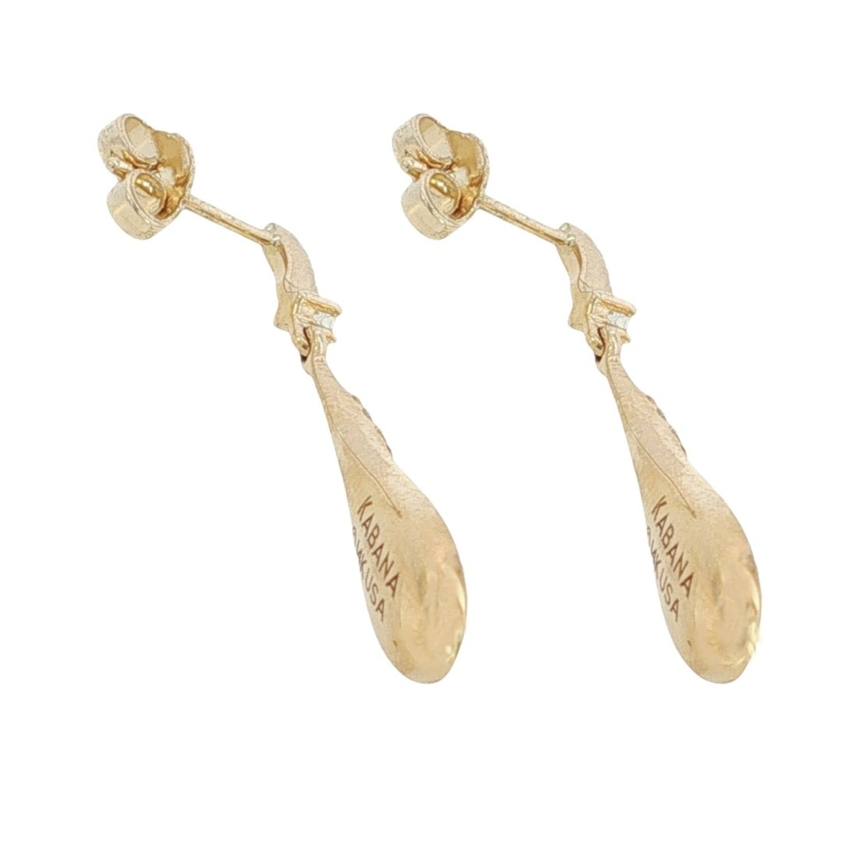 Kabana Kabana 14 Karat Yellow Gold Coral and Diamond Teardrop Earrings