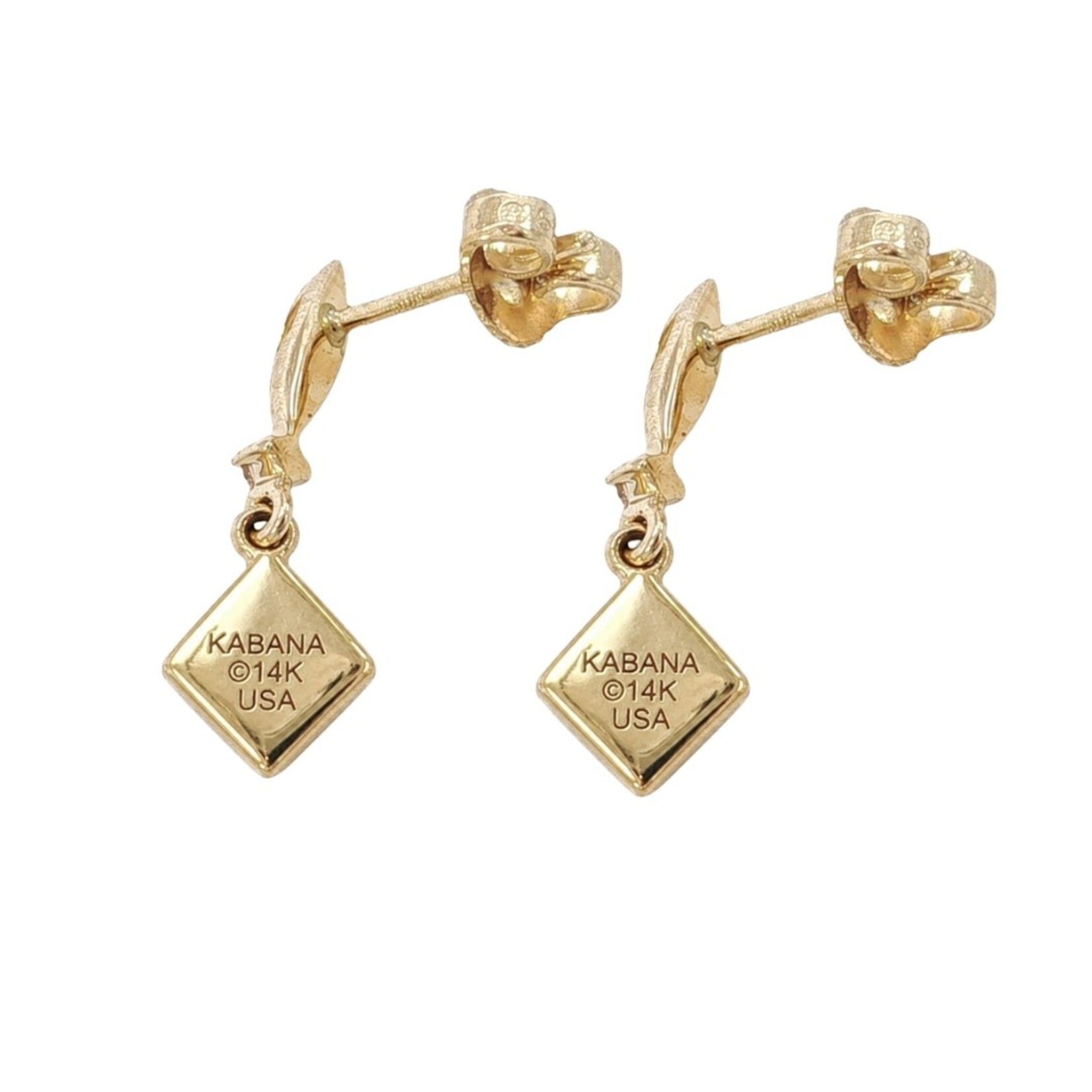 Kabana Kabana 14 Karat Yellow Gold Lapis and Diamond Earrings