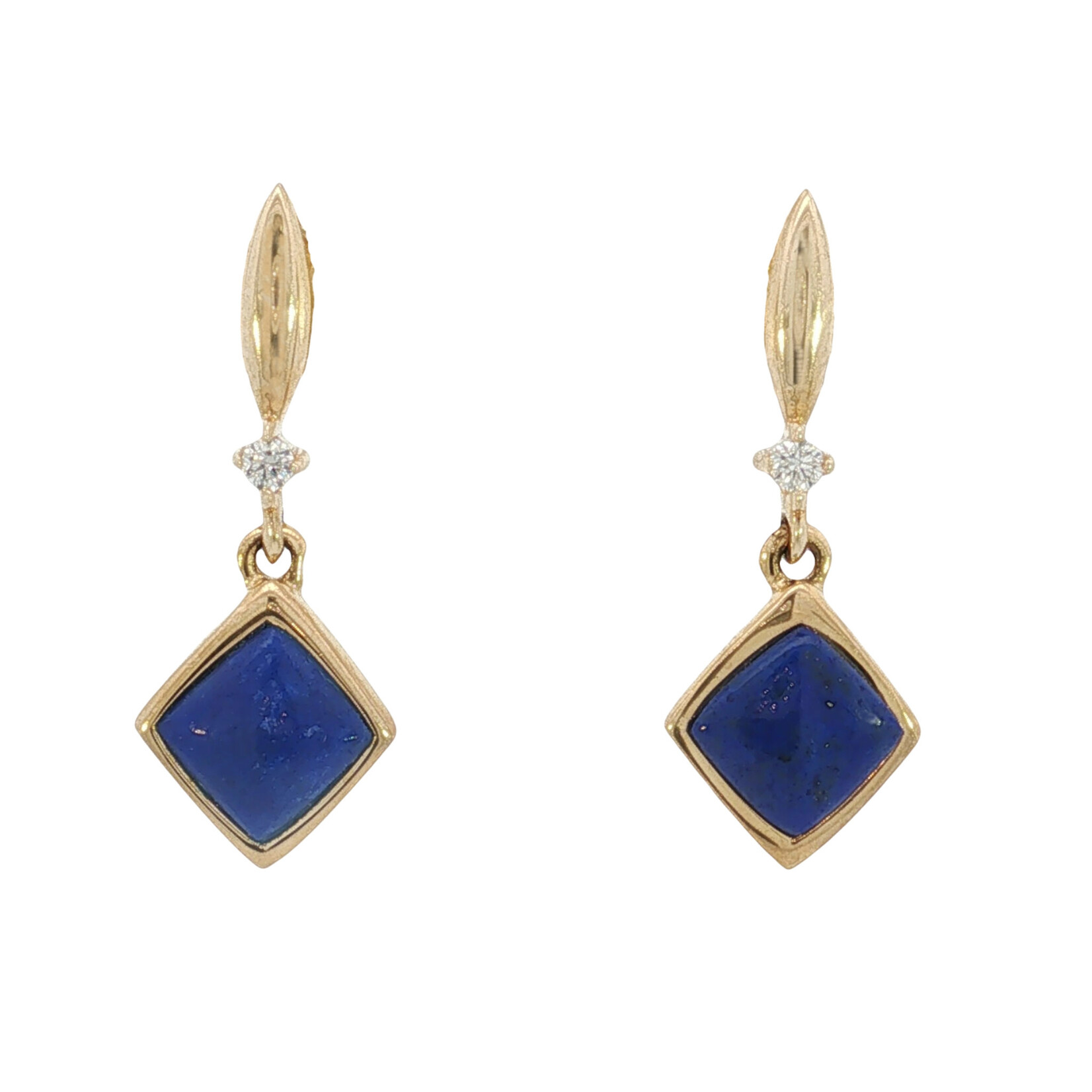 Kabana Kabana 14 Karat Yellow Gold Lapis and Diamond Earrings