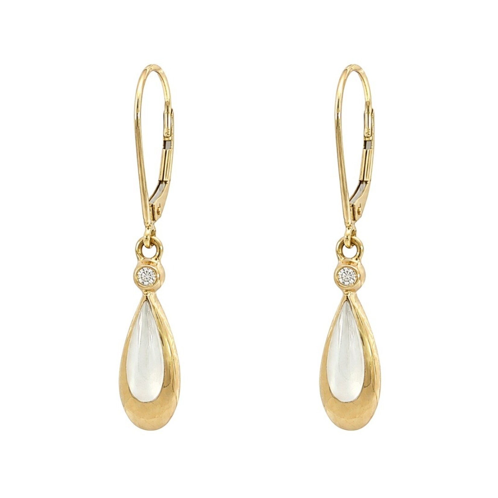 Kabana Kabana 14 Karat Yellow Gold White Mother of Pearl Teardrop Earrings