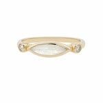 Kabana 14 Karat Yellow Gold White Mother of Pearl Inlay Ring