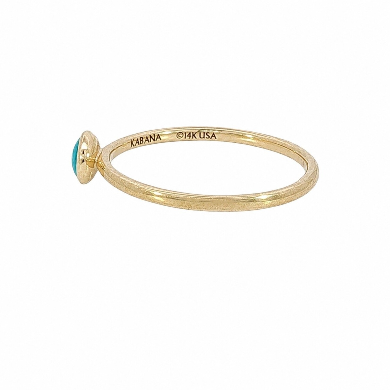 Kabana Kabana 14 Karat Yellow Gold Round Turquoise Ring