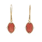Kabana 14 Karat Yellow Gold Spiny Oyster and Diamond Earrings