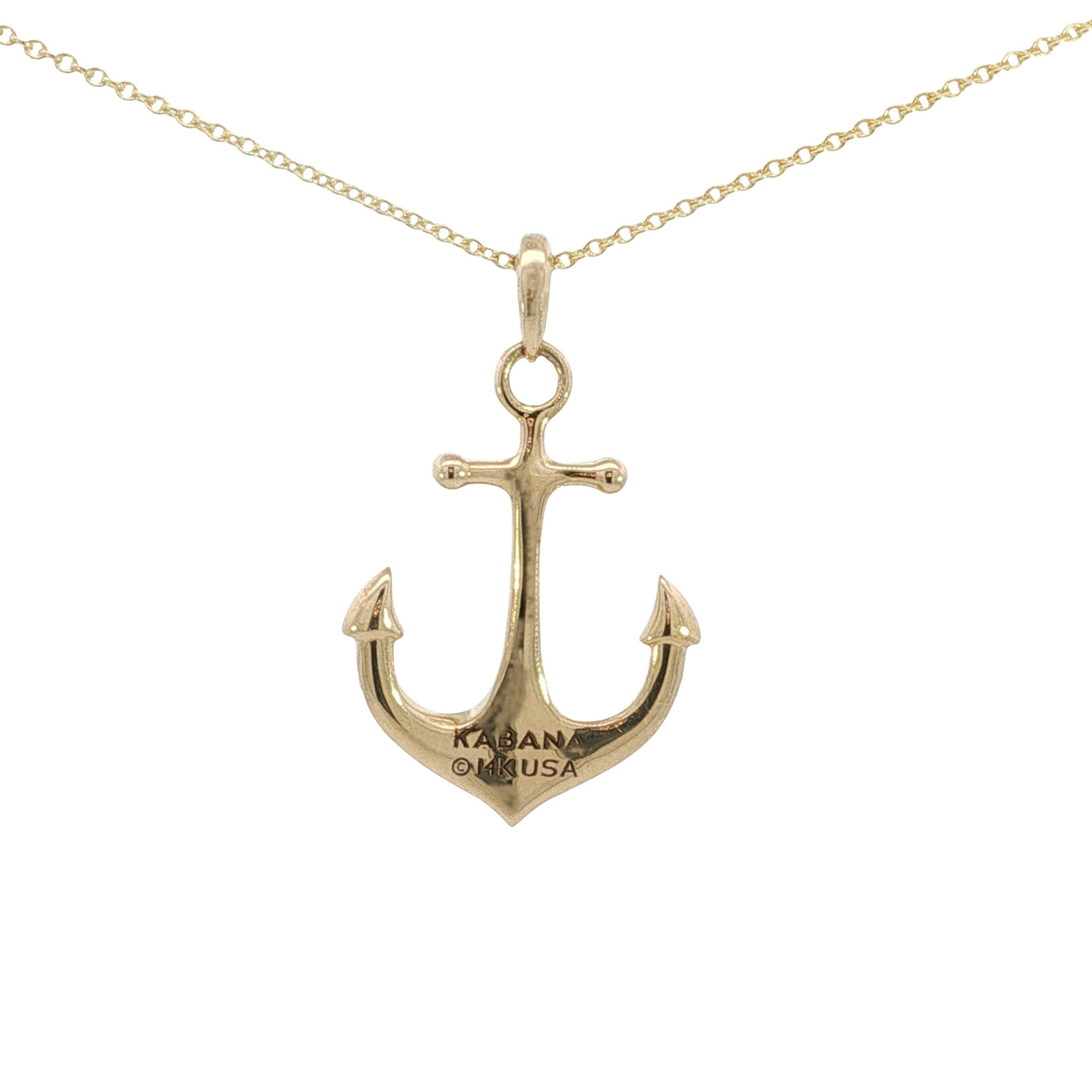 Kabana Kabana 14 Karat Yellow Gold Lapis and Diamond Anchor Necklace