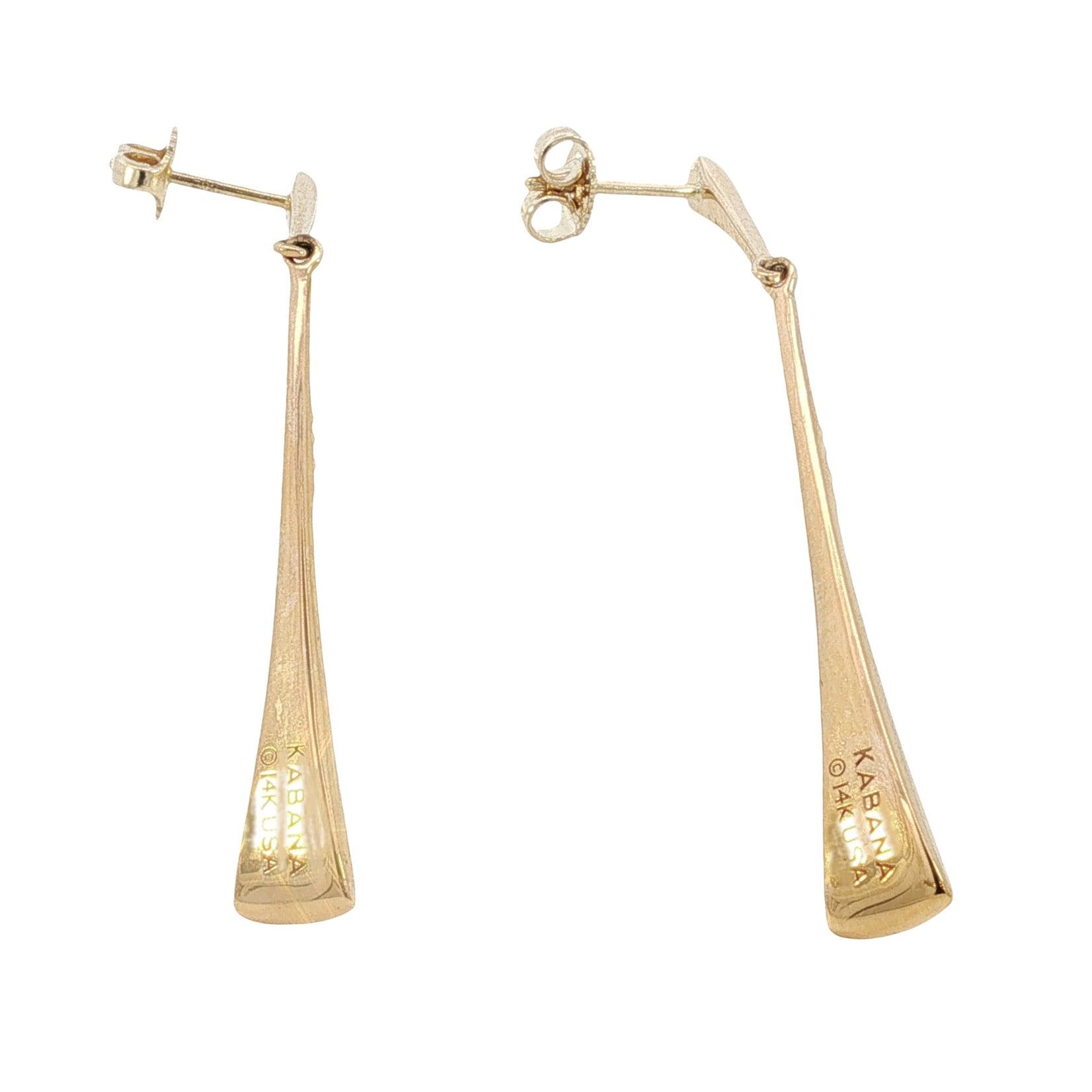Kabana Kabana 14 Karat Yellow Gold Coral and Diamond Triangle Earrings