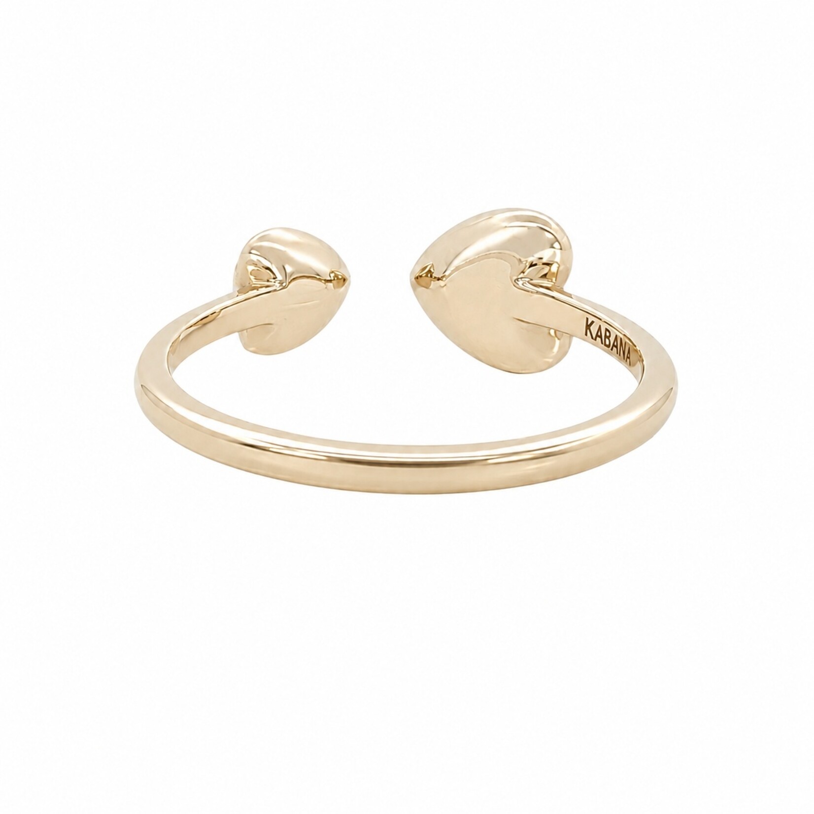 Kabana Kabana 14 Karat Yellow Gold Pink Mother of Pearl Heart and Diamond Ring