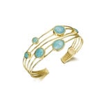 5-strand Bangle with Amazonite in Sterling Silver with 18KY Vermeil