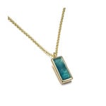 Apatite Pendant in Sterling Silver with 18KY Vermeil