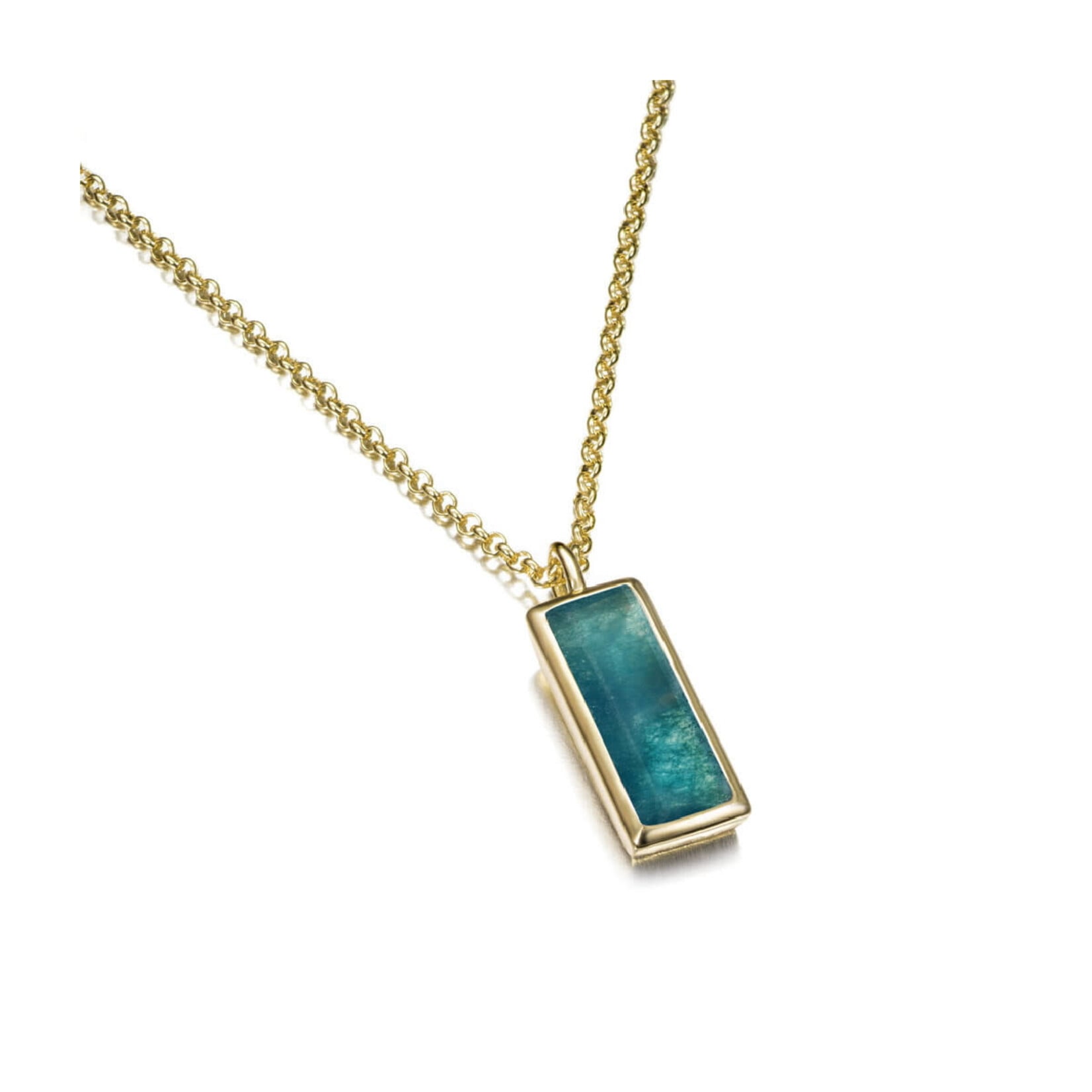 Apatite Pendant in Sterling Silver with 18KY Vermeil