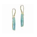 Hook earrings with Amazonite in Sterling Silver with 18KY Vermeil