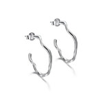 Irregular Hoop Earrings in Sterling Silver 925