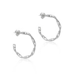 Hoop Earrings in Spiral Design in 925 Sterling Silver
