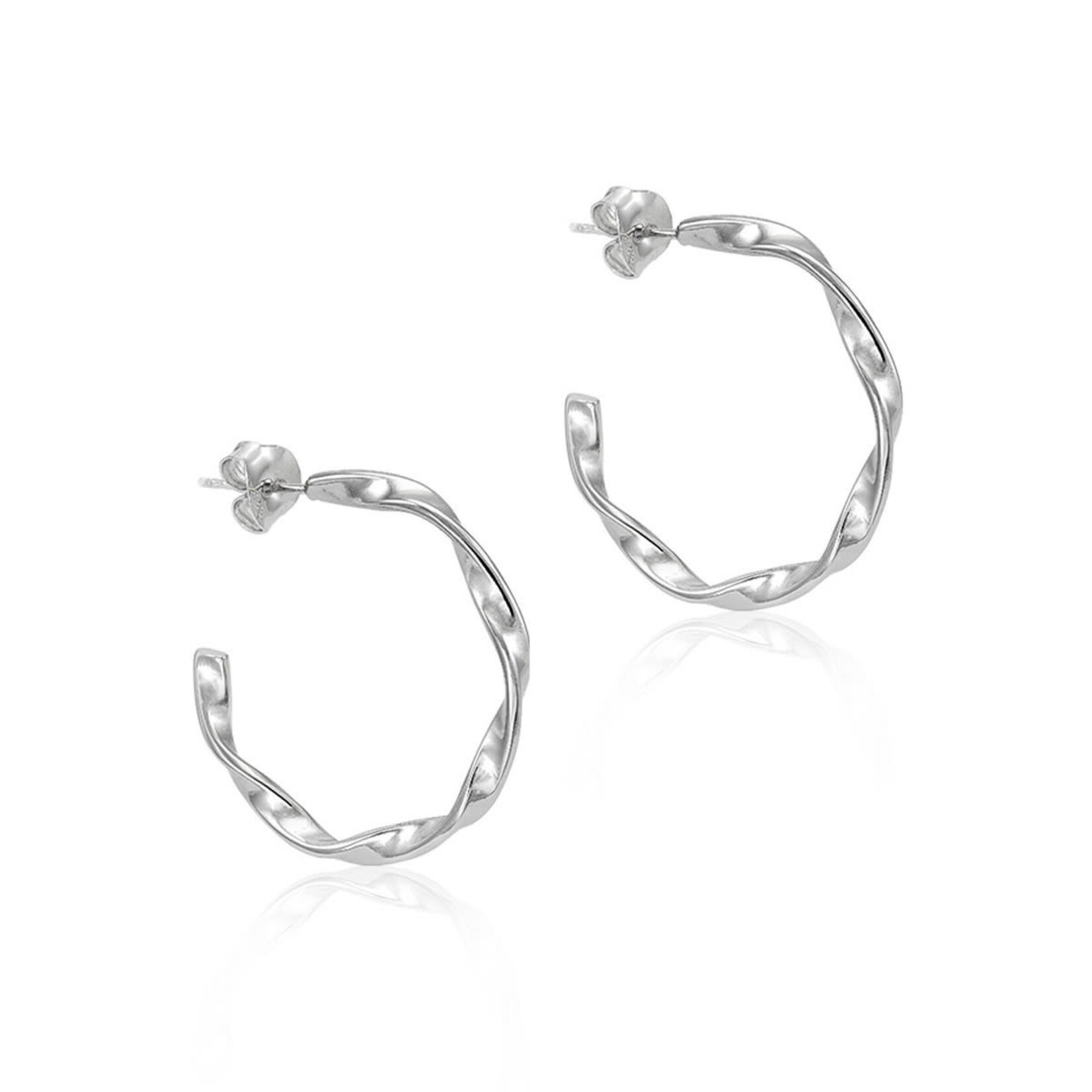 Hoop Earrings in Spiral Design in 925 Sterling Silver