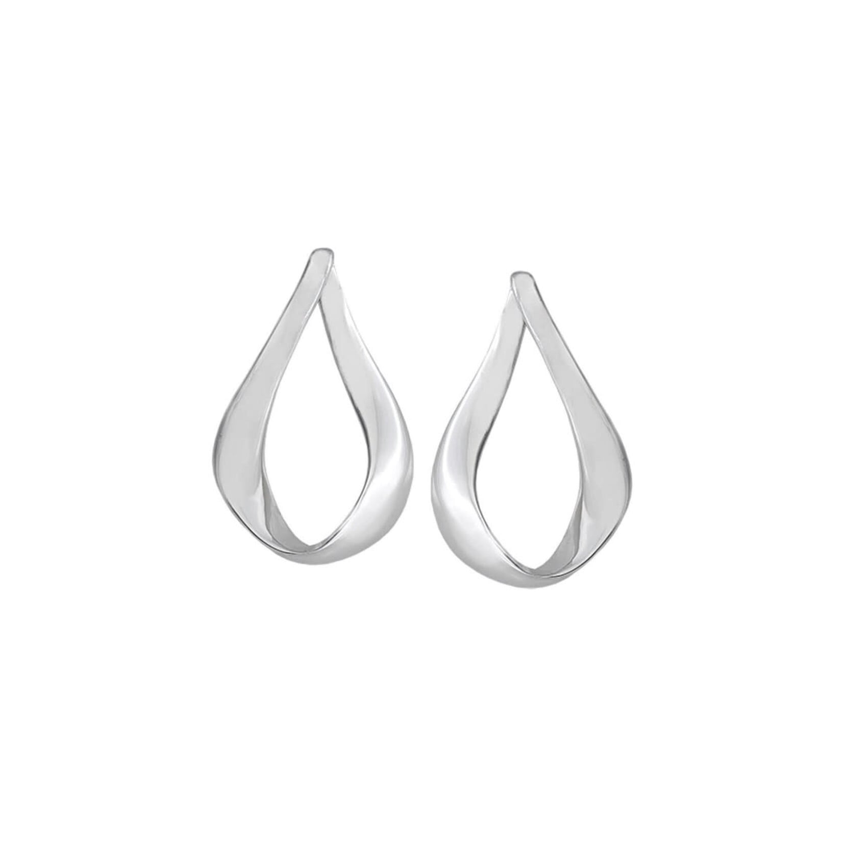 Small Inverted V-Design Earrings in Sterling Silver