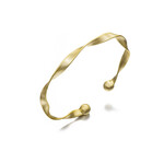 Spiral Bangle in Sterling Silver with 18KY Vermeil