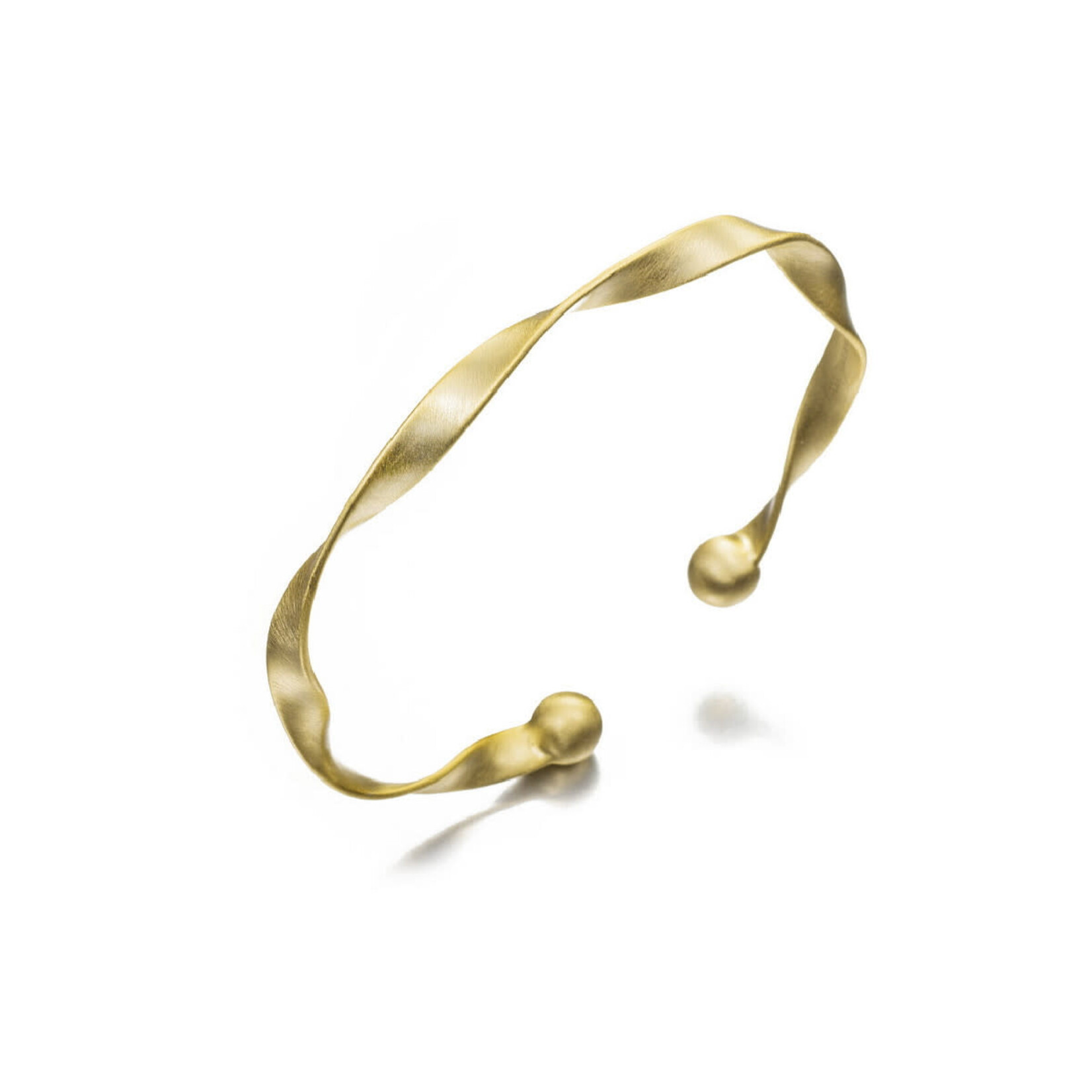 Spiral Bangle in Sterling Silver with 18KY Vermeil