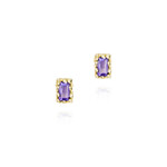 Earrings with Amethyst in Sterling Silver with 18KY Vermeil
