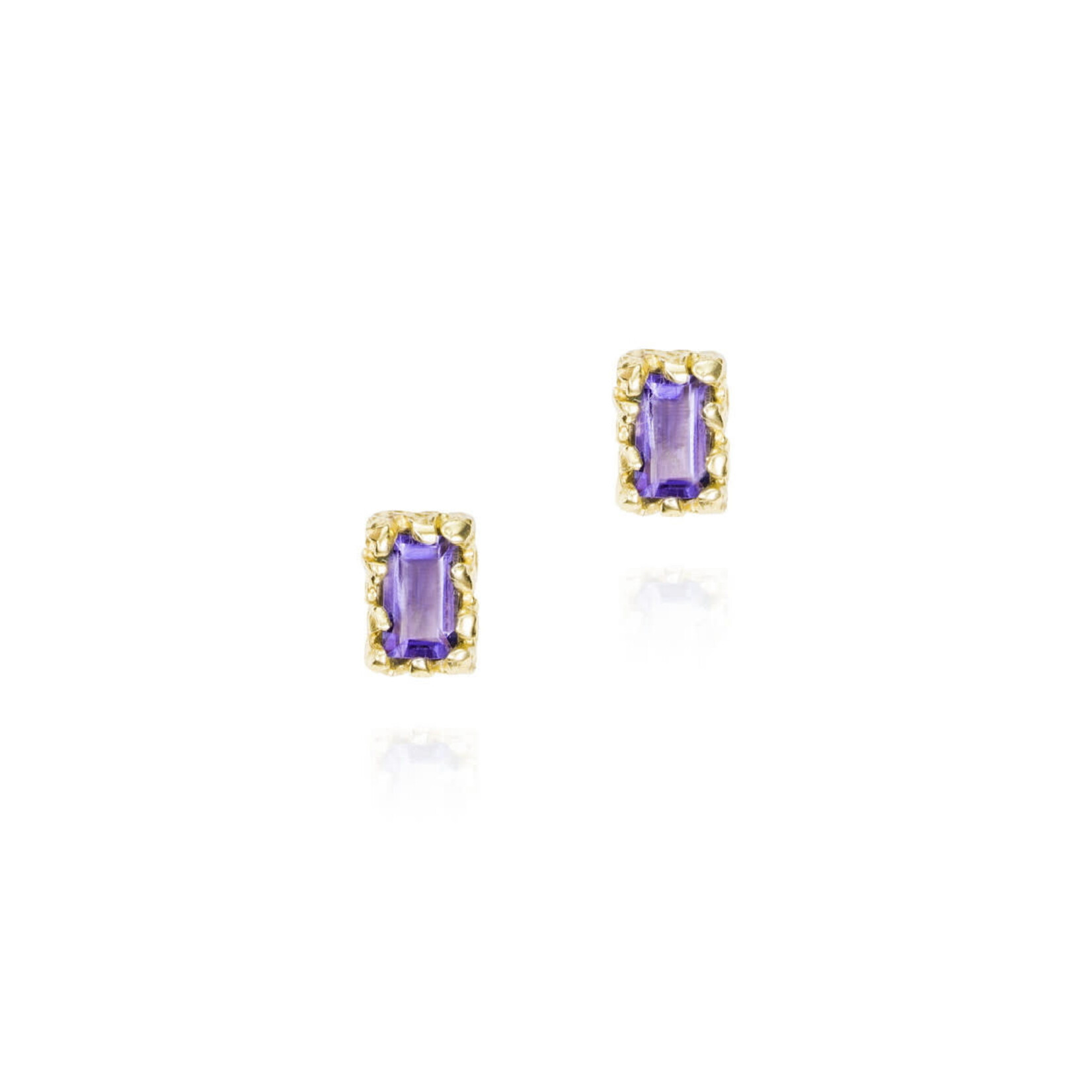 Earrings with Amethyst in Sterling Silver with 18KY Vermeil