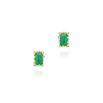 Earrings with Green Onyx in Sterling Silver with 18KY Vermeil