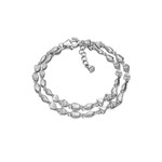 Double Bracelet with an Irregular texture in 925 Sterling Silver