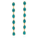 Long Earrings with Apatite in Sterling Silver with 18KY Vermeil