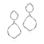 Irregular Two-link Earrings in Sterling Silver 925
