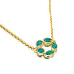 Flower Necklace with Apatite in Sterling Silver with 18KY Vermeil