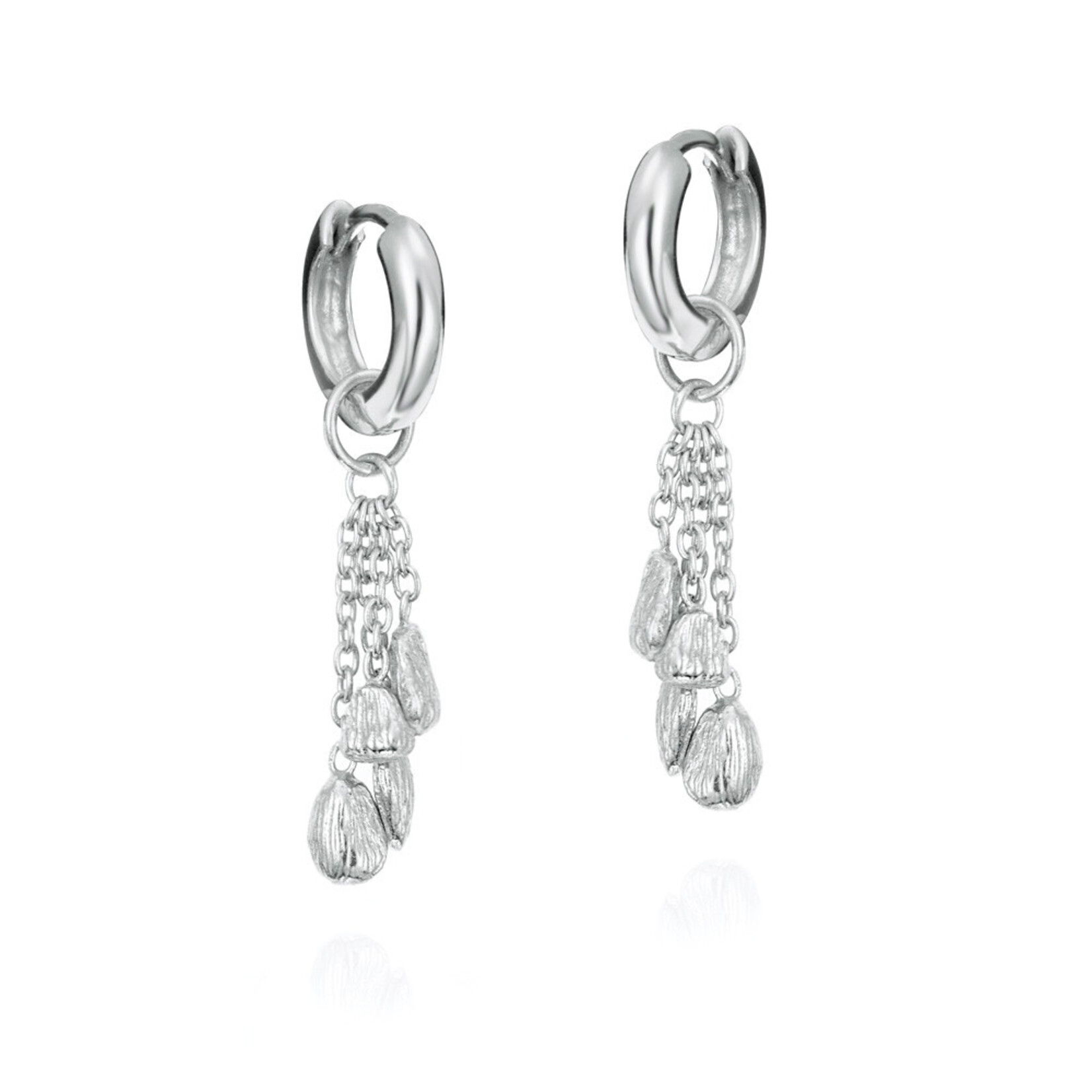 Dangle Earrings with Nuggets in Sterling Silver 925