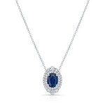 Uneek Jewelry Uneek 18" 18K White Gold Blue Sapphire and Diamond Necklace