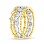 Uneek Jewelry Uneek 14k Two-Tone Diamond Insert Combo Band