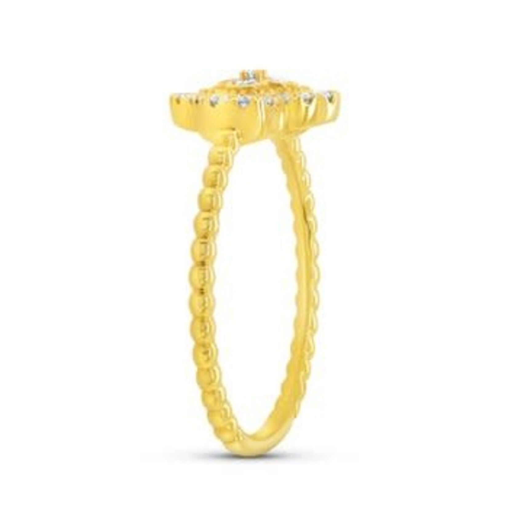 Uneek Jewelry Uneek 14K Yellow Gold Diamond Clover Beaded Ring