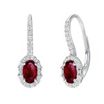 Uneek Jewelry Uneek 18K White Gold Diamond & Ruby Earrings