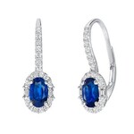 Uneek Jewelry Uneek 18K White Gold Diamond & Sapphire Earrings