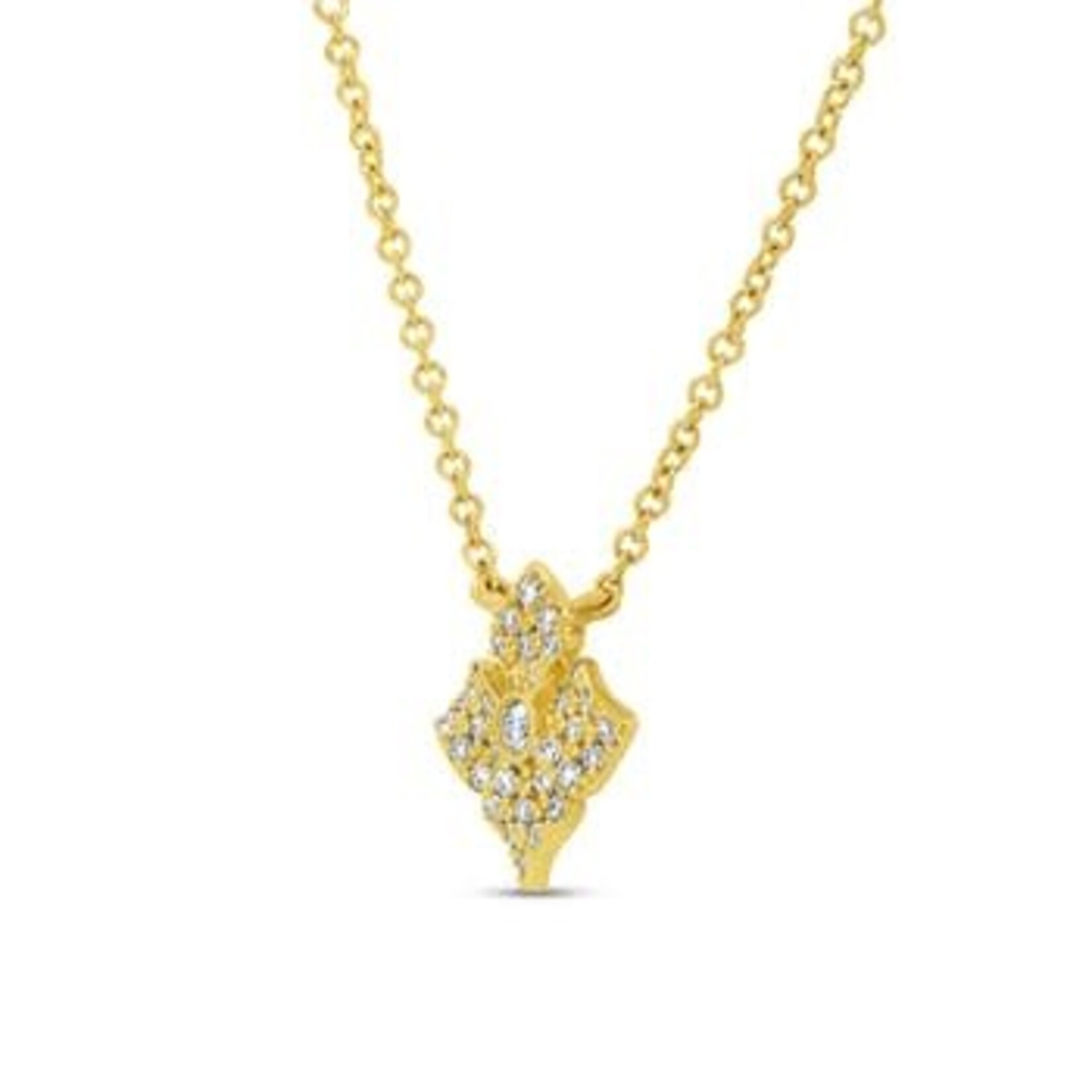 Uneek Jewelry Uneek 18" 18K Yellow Gold Diamond-Shaped Diamond Necklace