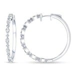 Uneek Jewelry Uneek 14K White Gold Diamond Hoop Earrings