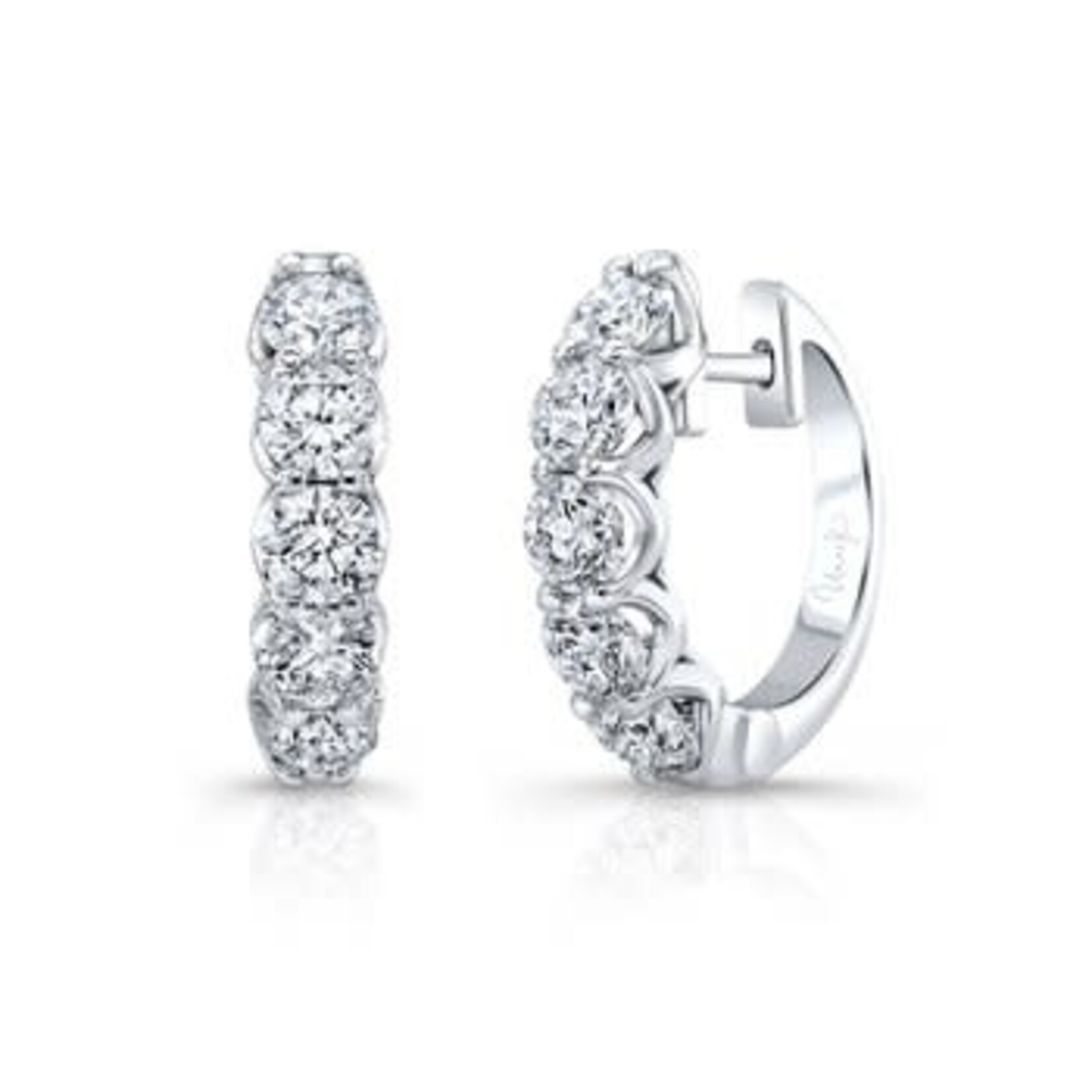 Uneek Jewelry Uneek 18k White Gold Designer Hoop Earrings