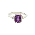 14KW Amethyst and Diamond Ring