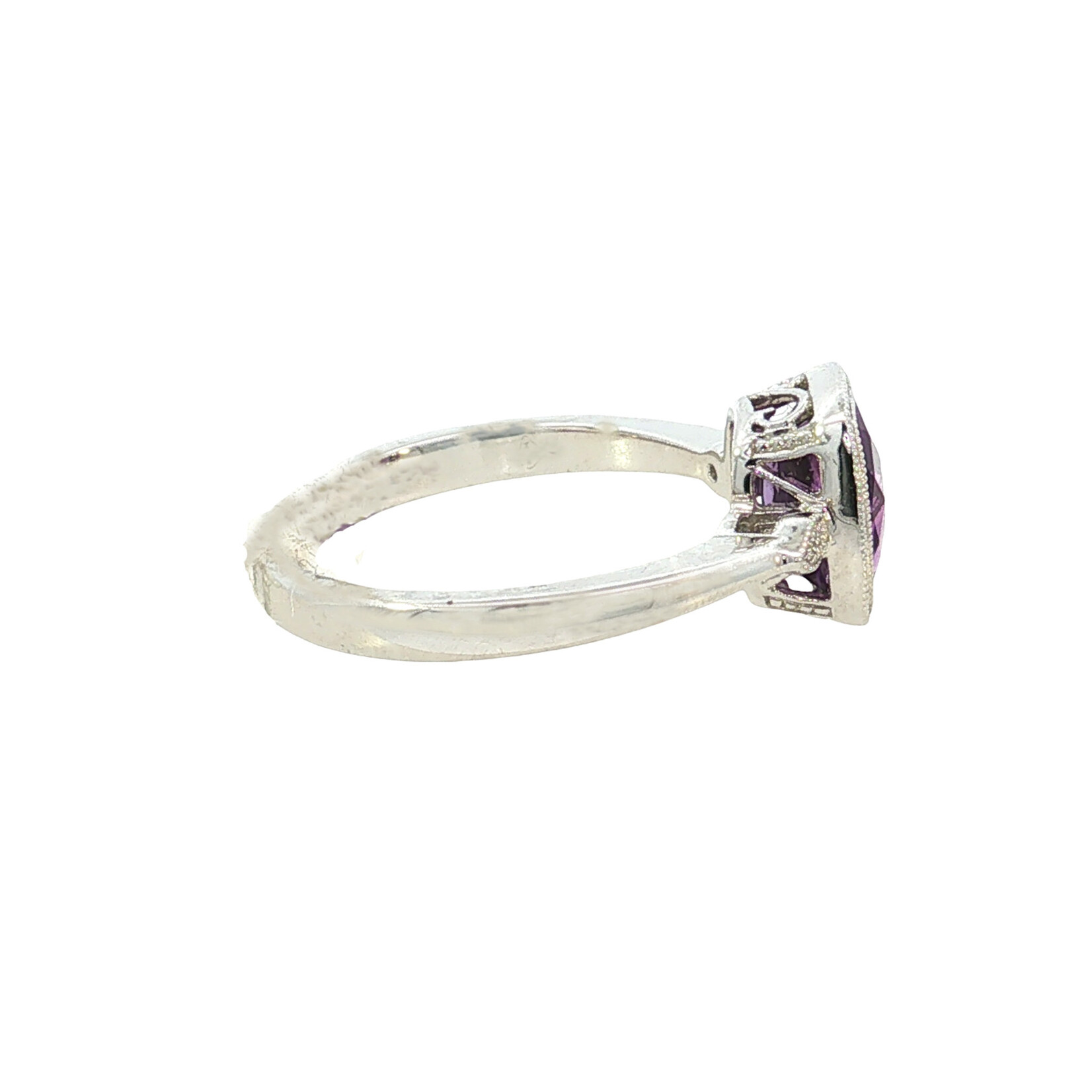 14KW Amethyst and Diamond Ring
