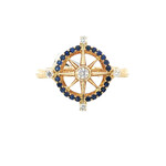 Alamea Alamea 14KY Compass with Sapphire and Diamond Ring