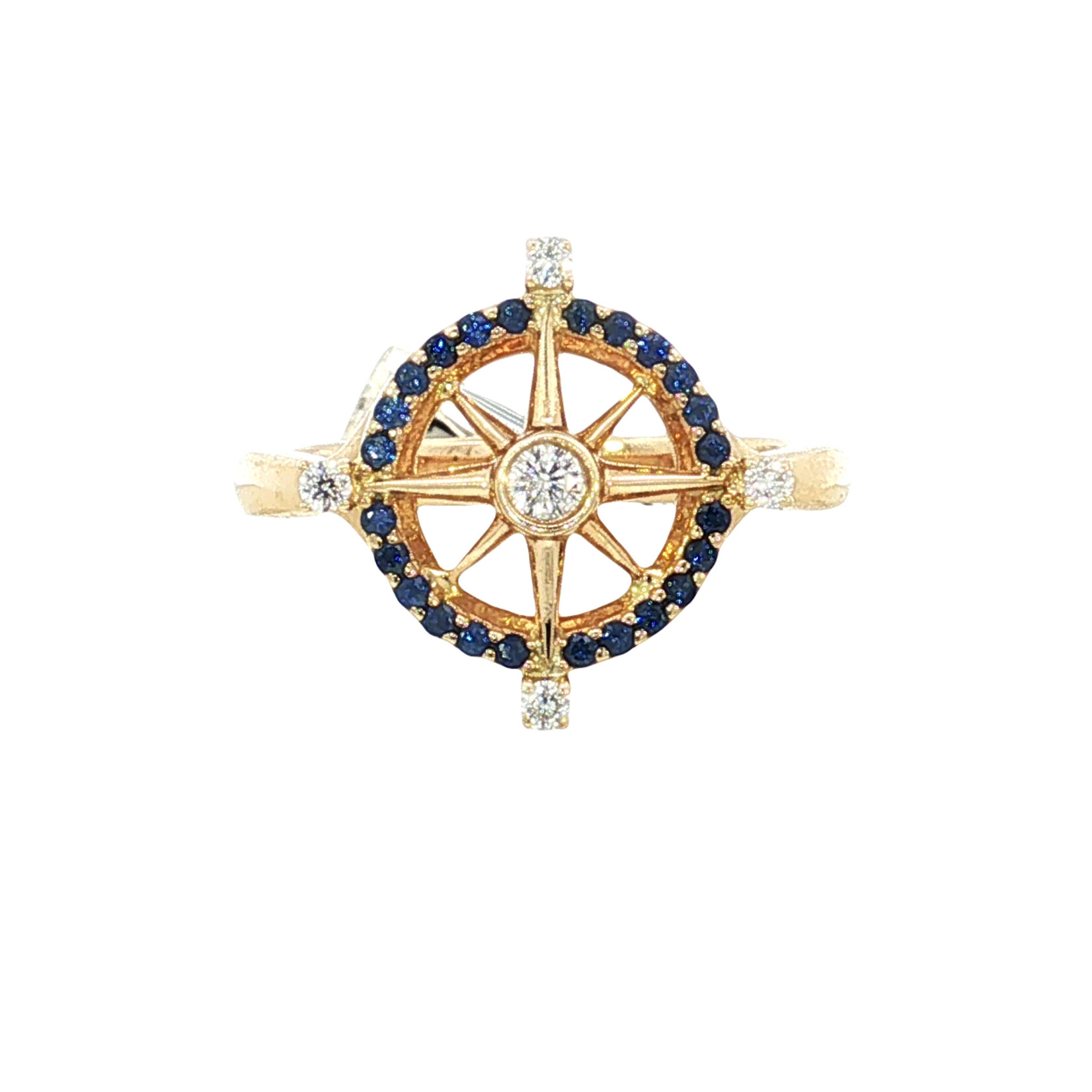 Alamea Alamea 14KY Compass with Sapphire and Diamond Ring