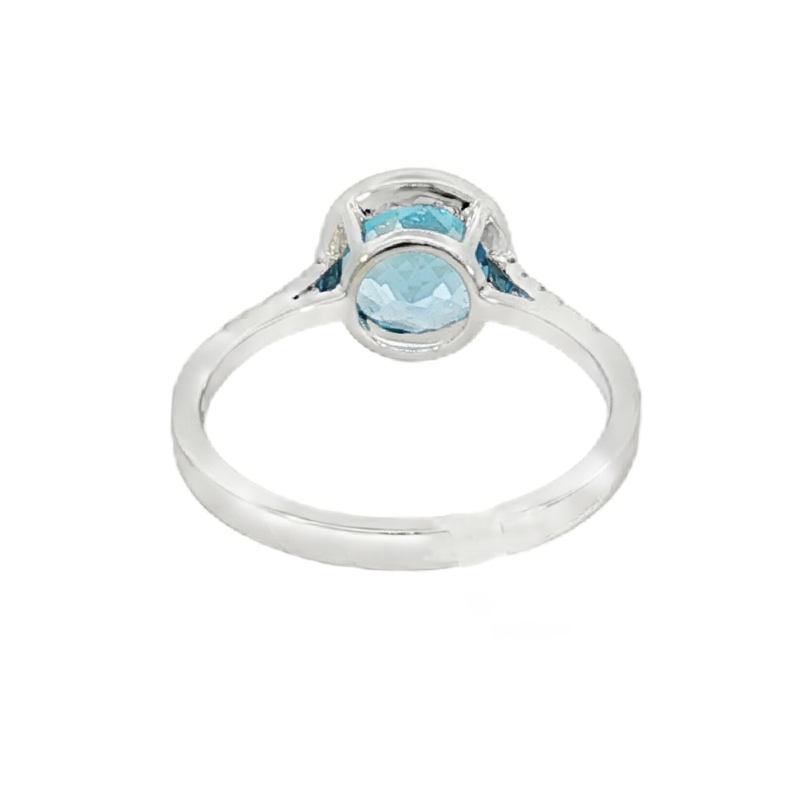 PeJay Creations PeJay 14KW Gold Blue Topaz and Diamond Ring