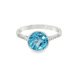PeJay Creations PeJay 14KW Gold Blue Topaz and Diamond Ring