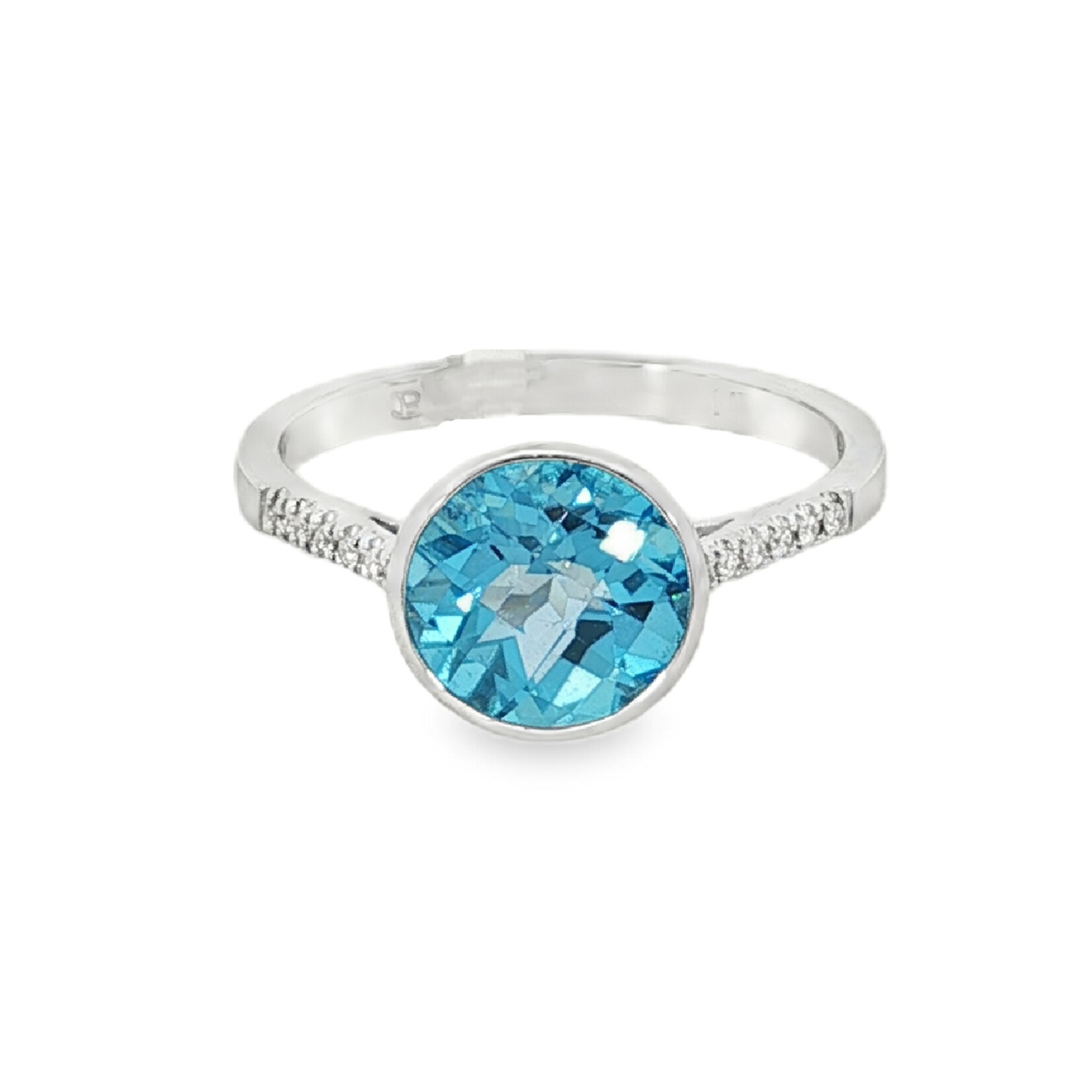 PeJay Creations PeJay 14KW Gold Blue Topaz and Diamond Ring