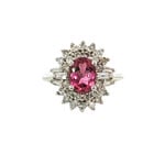 14KW Pink Tourmaline & Diamond Ring