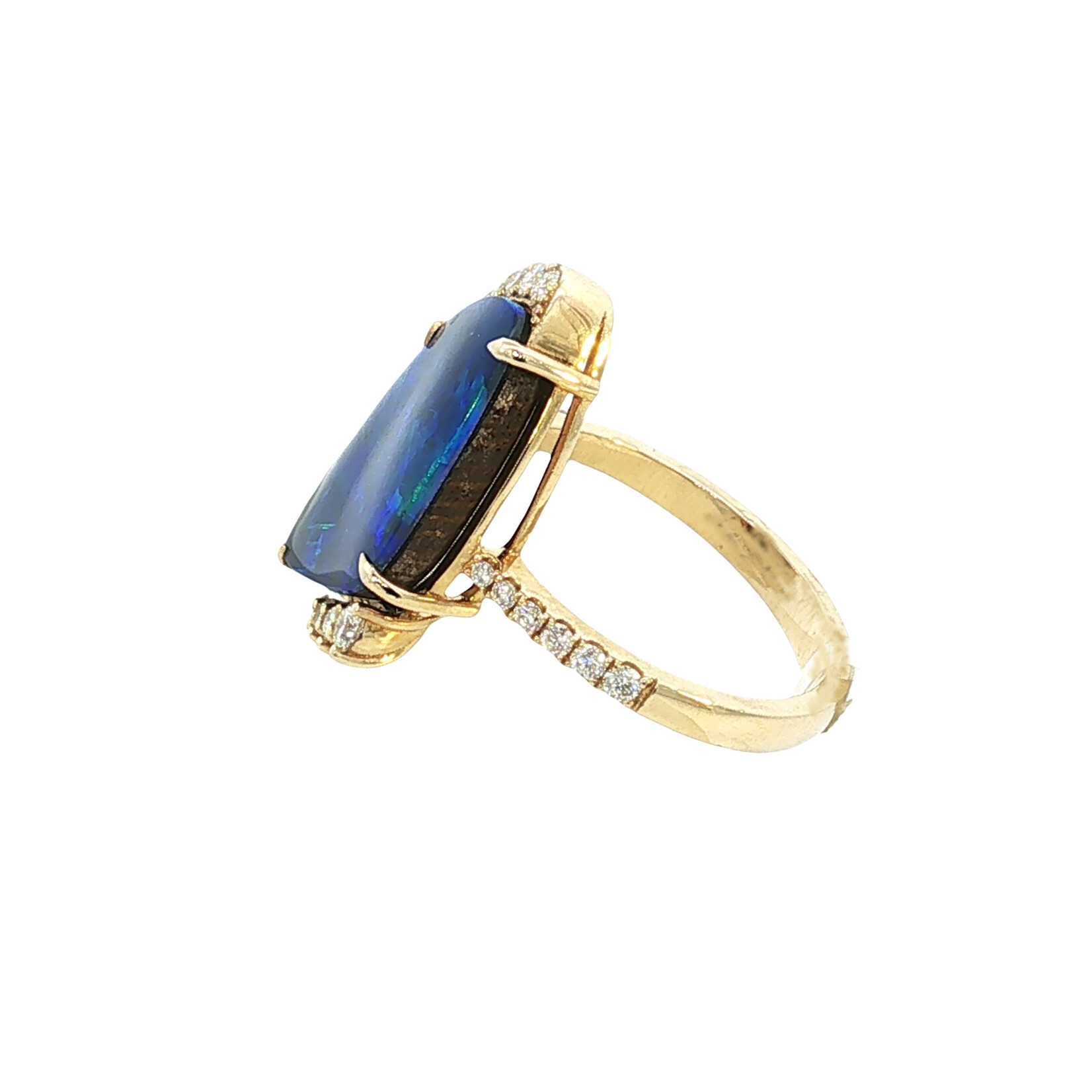 PeJay Creations PeJay 14KY Opal Doublet & Diamond Statement Ring