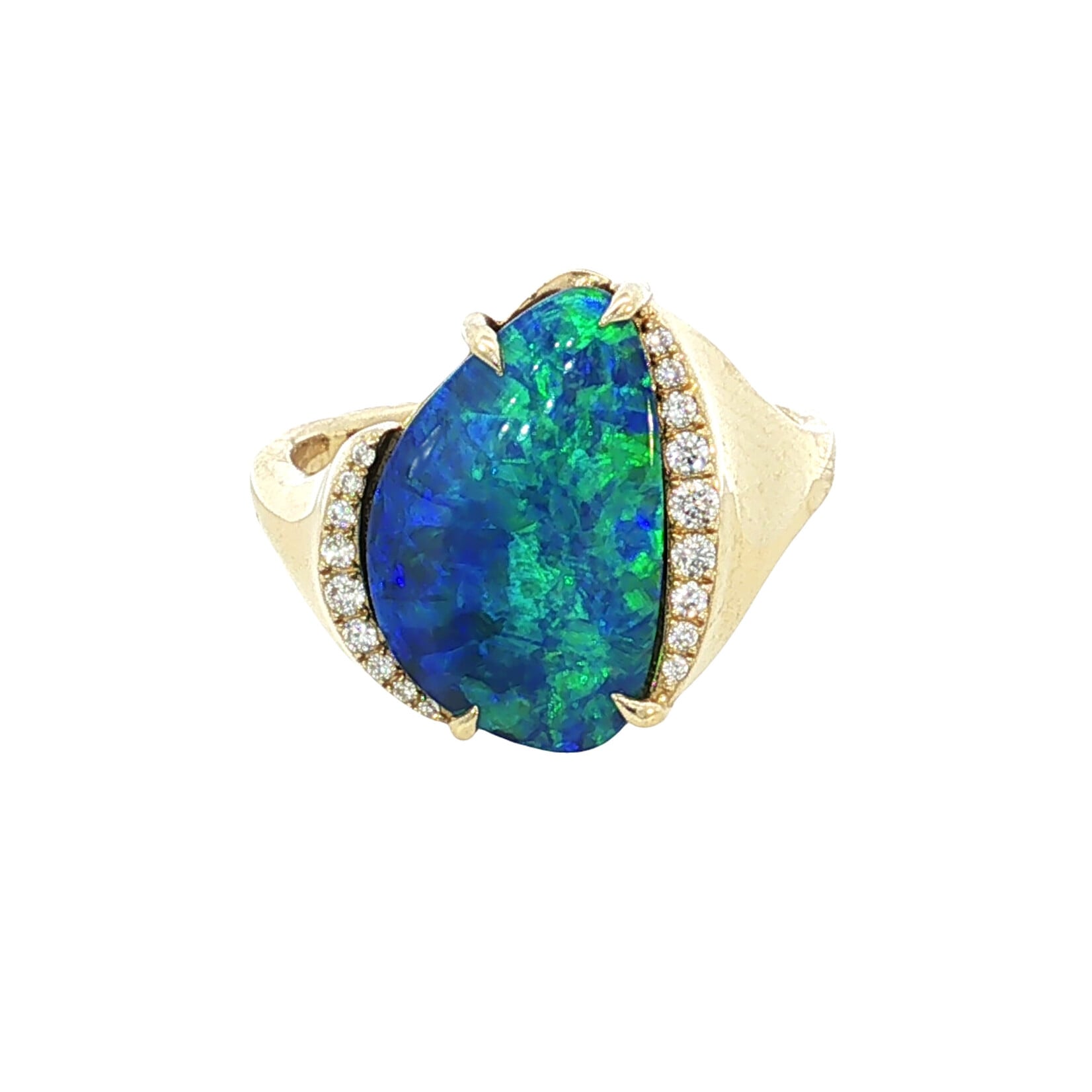 PeJay Creations PeJay 14K Yellow Gold Opal & Diamond Ring