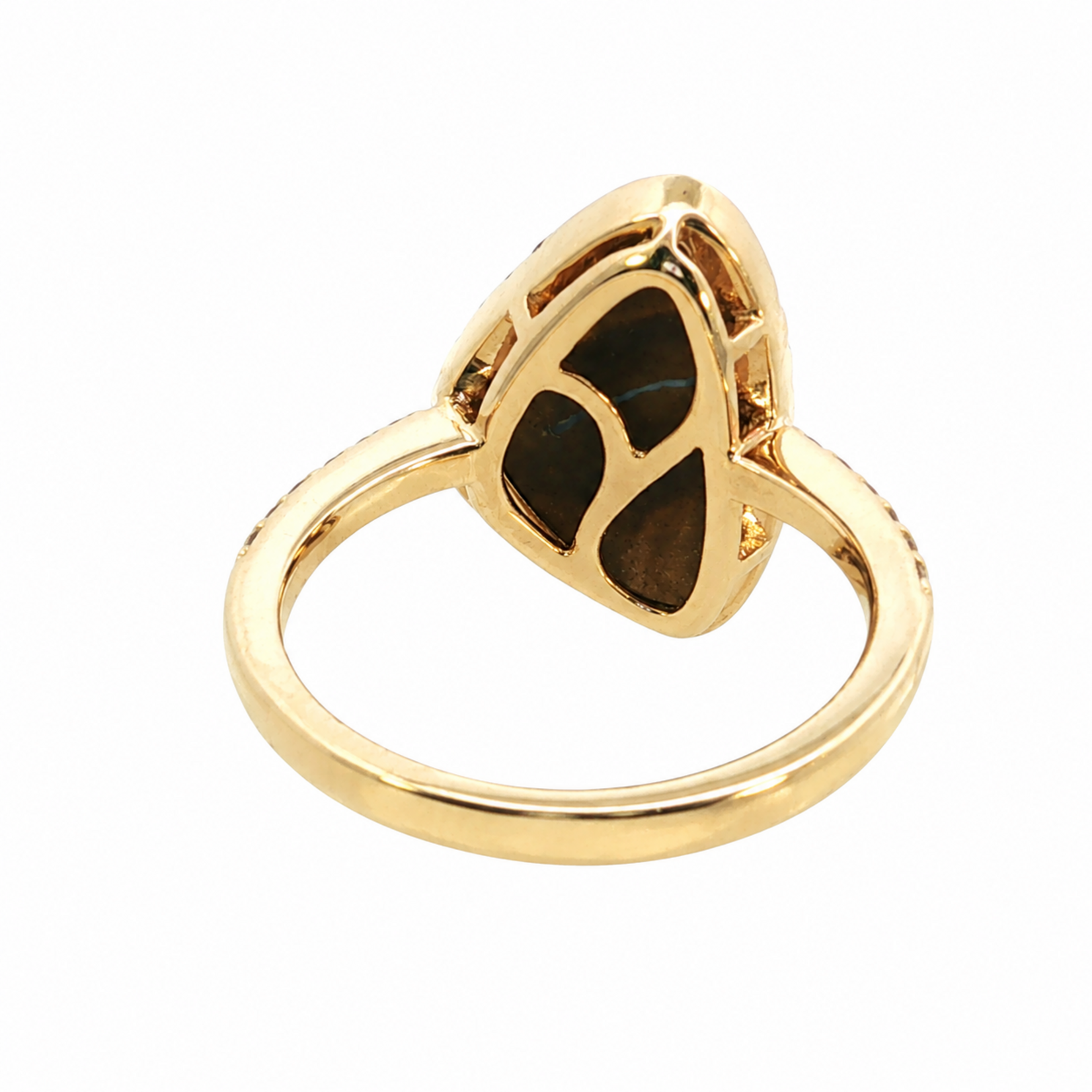 PeJay Creations PeJay 14K Yellow Gold Opal Doublet & Diamond Ring