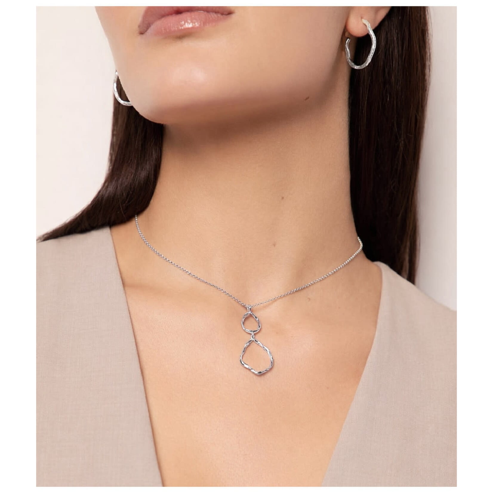 Irregular Hoop Earrings in Sterling Silver 925